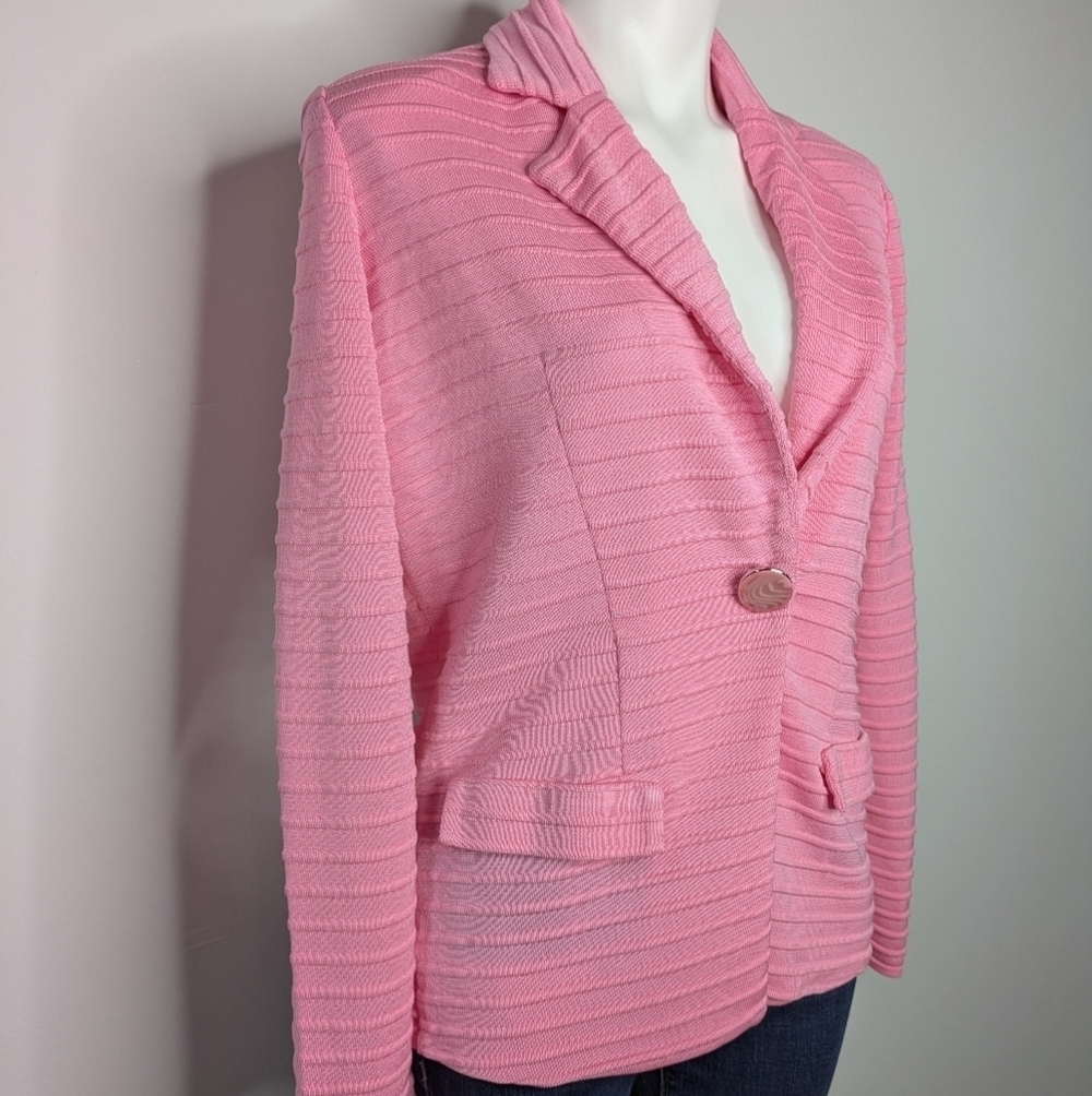 Misook Pink Textured Single Button Professional S… - image 4